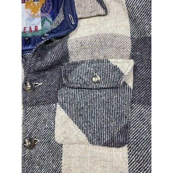 Structure Expedition Gear Shacket Plaid Shirt Medium Button Down Pockets Neutral - Picture 8 of 9